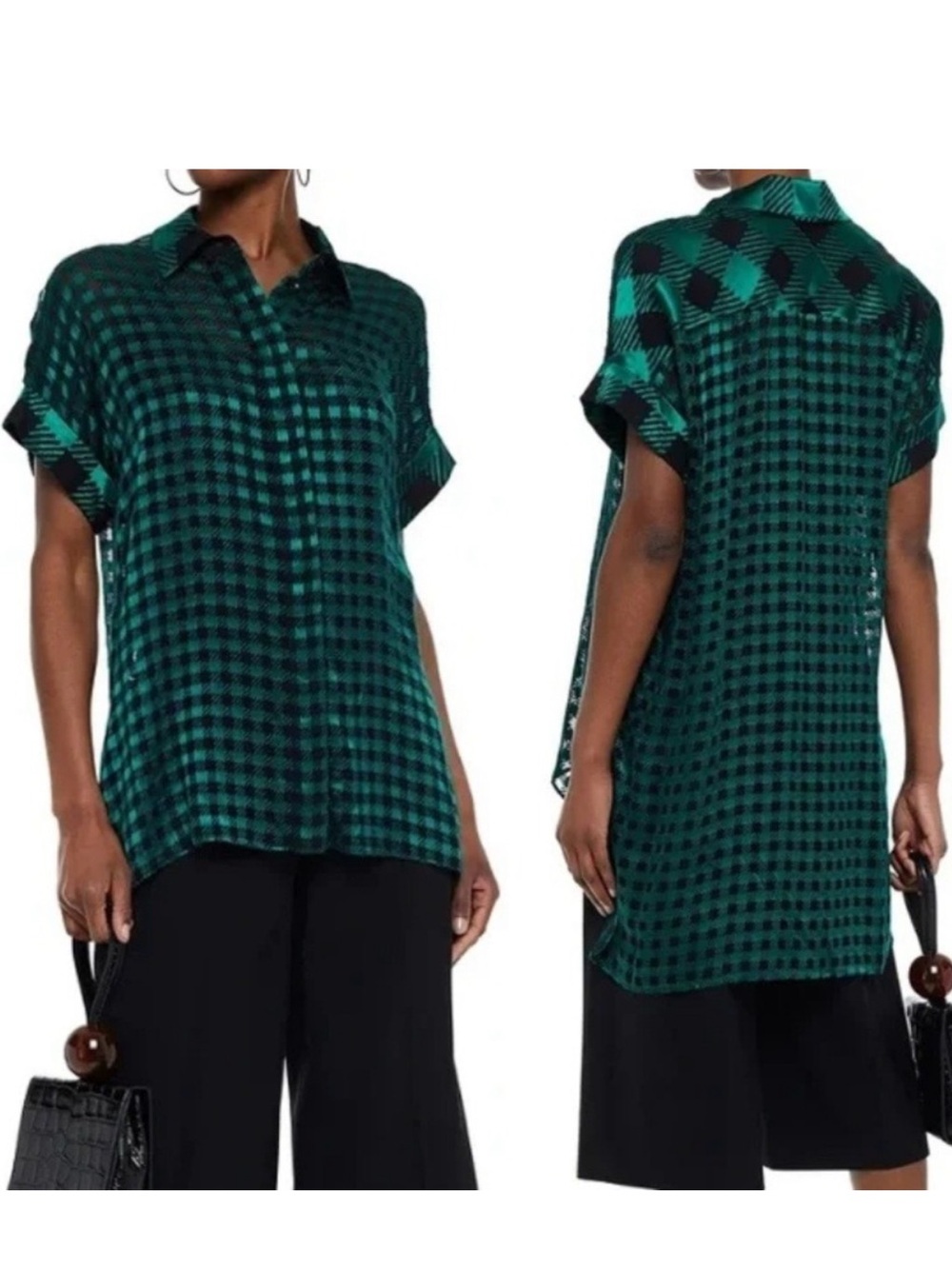 Alice + Olivia Edyth Gingham Tunic Top